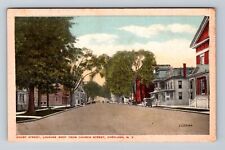 Cortland NY-New York, Court Street, West From Church Vintage c1919 Postcard picture