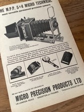 1961 Advert for Micro Precision Products, M.P.P. Micro Camera, Vintage picture