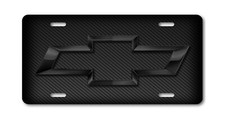 Chevy Bowtie Black Gradient Chrome look FLAT License Plate 12"x6" picture