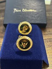 President Bill Clinton Presidential Seal Enameled Cuff Links -Engraved Signature picture