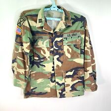 VTG US ARMY Patches Camo RIPSTOP Cotton BDU Coat Small Reg picture
