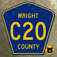Iowa Wright County Road C20 highway marker road sign pentagon Belmond 12x12 picture