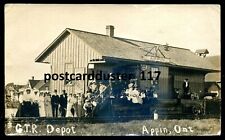 APPIN Ontario 1910s GTR Depot Train Station. Real Photo Postcard picture