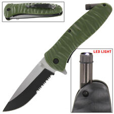 Emergency Code Serrated Spring Assisted Folding Pocket Knife Stainless Steel picture