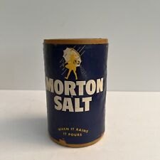Vintage Morton Salt 1 lb 10 oz Cardboard Canister Full General Store Display picture
