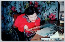 Postcard Mouth Artist Nyla Thompson Polio Painting c1950's O164 picture