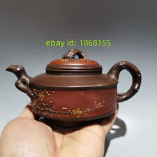 7″ Yixing Zisha Clay handmade Plum blossom statue Kung Fu tea Exquisite teapot picture