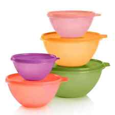 NEW Tupperware Wonderlier 5 bowl set Classic colors purple pink orange yel green picture