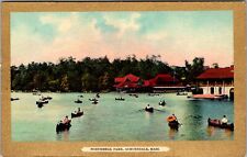Auburndale MA-Massachusetts, Norumbega Park, Boating, Vintage Postcard picture
