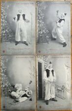 Clown w/Toy Horse 1904 SET OF FOUR French Fantasy Postcards: Cheval du Monde picture