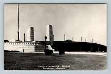 RPPC Vincennes IN-Indiana, Lincoln Memorial Bridge c1950 Vintage Postcard picture