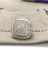 David Yurman Albion 925 Silver 20mm Albion With Pave Diamond Ring Size 6.5 picture