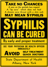 syphilis treatment sign by New York Department of Health metal tin sign picture