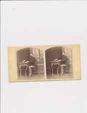 Odd 1870 Levitation Very Unusual  Stereo View Man Magical Hands Seance Psychic picture