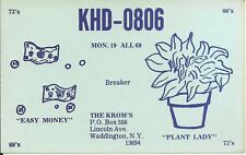 Vintage KHD-0806 Waddington New York USA CB Radio QSL Card picture