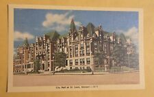 Vintage Unused Linen Postcard City Hall St Louis MO Missouri J28  picture