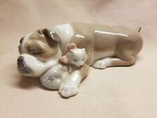 1990 Lladro Figurine - Unlikely Friends (Bull Dog & Cat) #6417 Retired - No Box picture