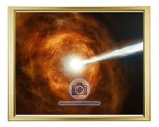 GAMMA RAY BURST IN DISTANT BRIGHT GALAXY 8X10 GOLD FRAMED PHOTO picture