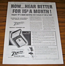 1954 Print Ad Zenith Royal-T Hearing Aids Made in Chicago,Illinois picture