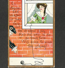 HBG Griggs 1911 On Halloween Your Ball of Yarn Fling Love Fate L&E 2262 PostCard picture