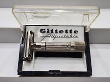 Vintage Gillette Fatboy Adjustable Safety Razor 1-9 With Case picture