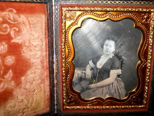 1/6th size Daguerreotype of lady in full case picture