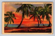 Miami Beach FL-Florida, Sunrise on Florida Coast, Antique Vintage Postcard picture