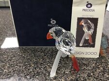 PRECIOSA Crystal Parrot Figurine NEW open box Orange Beak & Tail Feathers Czech picture