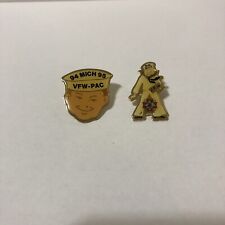 2- Vintage Sailor 1994-1995 Michigan VFW PAC Military Pins picture