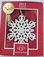Lenox Annual 2012 Snow Fantasies Snowflake Christmas Tree Ornament - NEW  picture
