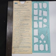 Vintage IBM Flowcharting Template X20-8020 Drafting Stencil Sleeve Computing picture