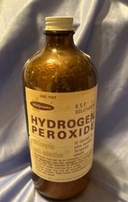 Vintage Parke, Davis & Co Empty 4oz Hydrogen Peroxide Bottle Drug Store picture