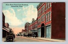Gainesville TX-Texas, Dixon Street South From Broadway, Vintage Postcard picture