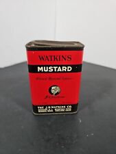 Vintage WATKINS MUSTARD SPICE TIN - J.R. Watkins Co. - 3 Oounce - Red  picture