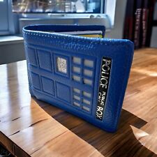 Doctor Who Tardis Italian Pebbled leather Bifold wallet & Silk interior + RFID picture