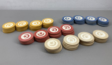 Vintage Poker Chips Crescent Moon and Star 20 of Each Color Gambling Casino picture