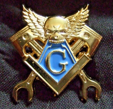 Skull, Wrench and Piston Masonic Lapel Pin picture