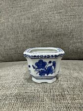 Vintage Bombay Company Scented Candle Cobalt Blue Holder Planter Hand Paint B23 picture