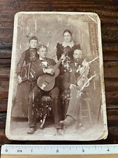 1880’s Cabinet Card Photograph of Musicians Guitar & Violin picture