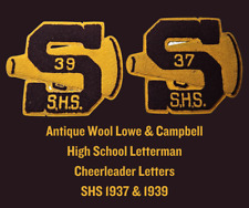 Antique Wool LOWE & CAMPBELL High School CHEERLEADER Letters-SHS 1937 & 1939 picture