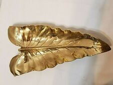 BEAUTIFUL VINTAGE 1949 STAMPED AND SIGNED SUPER HEAVY BRASS LEAF 7