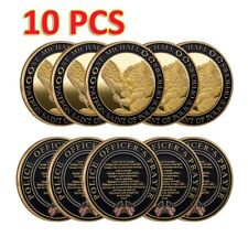 10PCS St. Michael Law Enforcement Police Officer Prayer Gold Challenge Coin picture