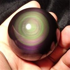 200~400g Natural Obsidian Cat's Eye Stone Ball Healing Decoration Crystal Sphere picture