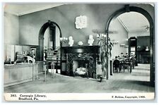 1907 Carnegie Library Interior Bradford Pennsylvania PA Vintage Antique Postcard picture