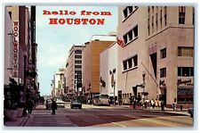 c1960's Main Street Downtown Buildings Houston Texas TE Unposted Cars Postcard picture