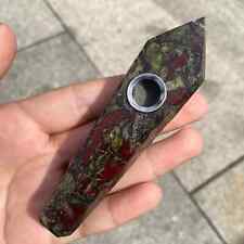 1pc Natural Dragon blood stone  Smoking Pipe Quartz Crystal Point Obelisk Wand picture