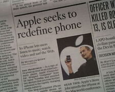 Original 2007 Apple Inc. New Generation iPhone 2G Announced Steve Jobs Newspaper picture