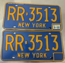 Pair 1968 New York Commercial License Plate  RR 3513 SUPER CLEAN picture