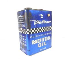 VINTAGE VITA-POWER HEAVY DUTY HIGH DETERGENT MOTOR OIL 2 GALLON CAN EMPTY USED  picture