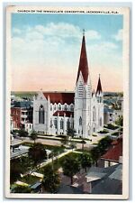 c1920's Church Of Immaculate Conception Building Tower Jacksonville FL Postcard picture